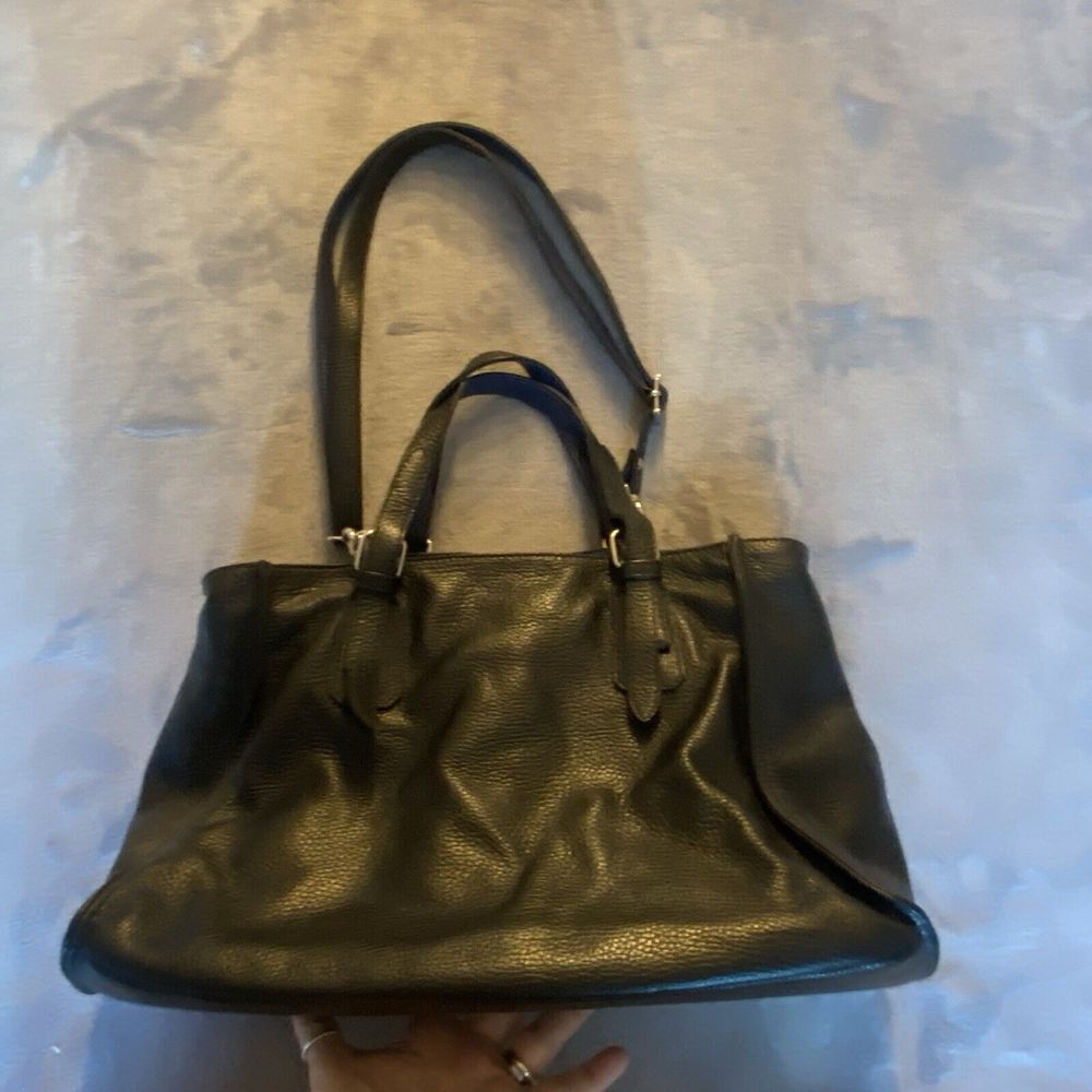 Rossi Handbag Purse Firenze Made‎ in Italy Leather 2-Tone Top Handle Slouchy